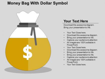 Money bag with dollar symbol flat powerpoint design