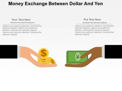 Money exchange between dollar and yen flat powerpoint design