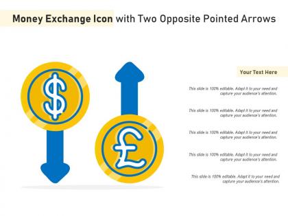 Money exchange icon with two opposite pointed arrows
