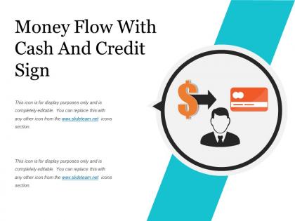 Money flow with cash and credit sign