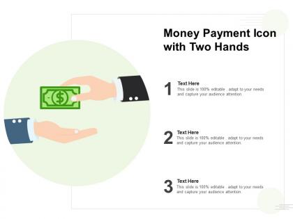 Money payment icon with two hands