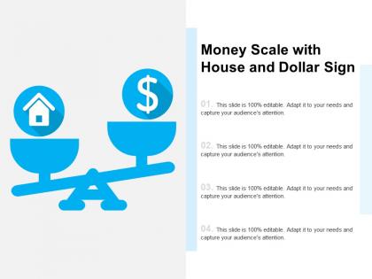 Money scale with house and dollar sign