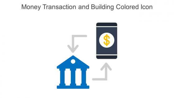 Money Transaction And Building Colored Icon In Powerpoint Pptx Png And Editable Eps Format