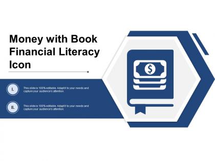 Money with book financial literacy icon