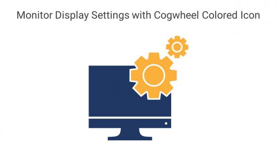 Monitor Display Settings With Cogwheel Colored Icon In Powerpoint Pptx Png And Editable Eps Format