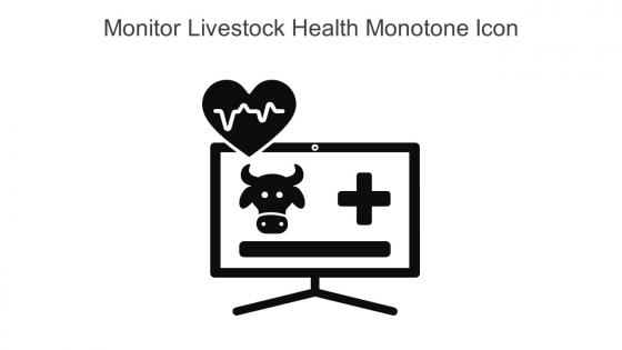 Monitor Livestock Health Monotone Icon In Powerpoint Pptx Png And Editable Eps Format