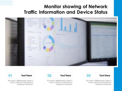 Monitor showing of network traffic information and device status