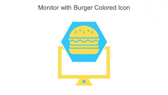 Monitor With Burger Colored Icon In Powerpoint Pptx Png And Editable Eps Format