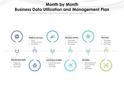 Month by month business data utilization and management plan