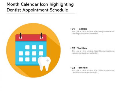 Month calendar icon highlighting dentist appointment schedule