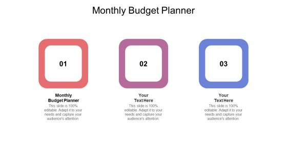 Monthly budget planner ppt powerpoint presentation diagram lists cpb