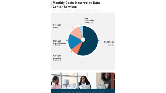 Monthly Costs Incurred By Data Center Services One Pager Sample Example Document