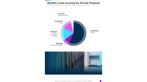 Monthly Costs Incurred By Dcaas Proposal One Pager Sample Example Document
