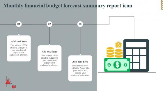Monthly Financial Budget Forecast Summary Report Icon