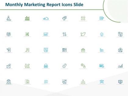 Monthly marketing report icons slide ppt powerpoint presentation show example file