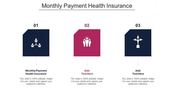 Monthly Payment Health Insurance Ppt Powerpoint Presentation Styles Show Cpb