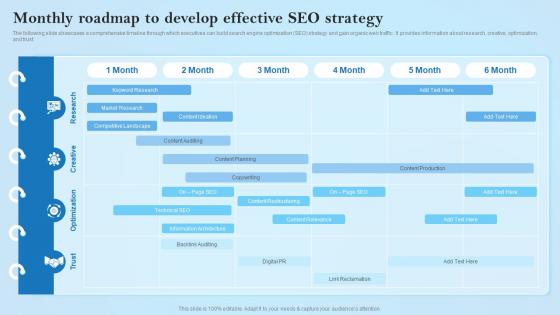 Monthly Roadmap To Develop Effective Seo Creative Business Marketing Ideas MKT SS V
