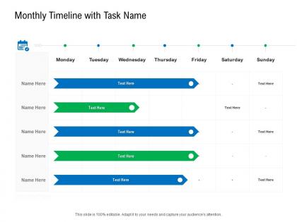 Monthly timeline with task name enterprise management system ems ppt mockup