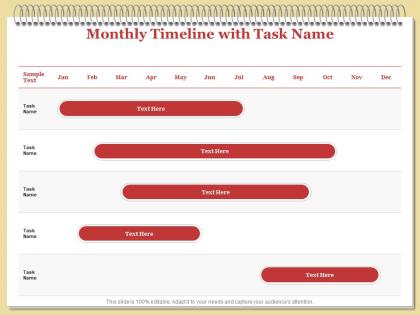 Monthly timeline with task name l1897 ppt powerpoint presentation outline example