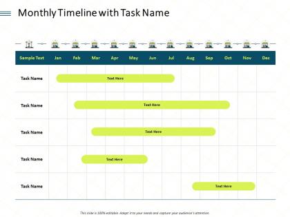Monthly timeline with task name l1906 ppt powerpoint presentation icon mockup