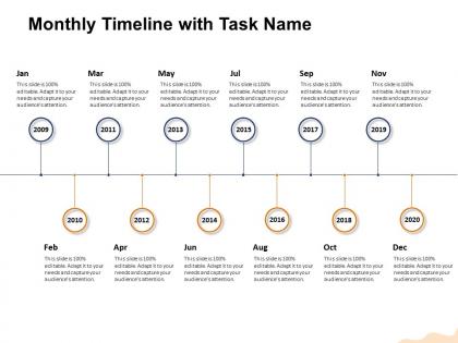 Monthly timeline with task name m1457 ppt powerpoint presentation icon mockup