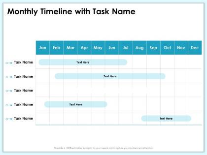 Monthly timeline with task name m1993 ppt powerpoint presentation show background image