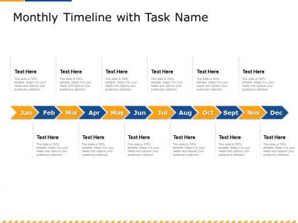 Monthly timeline with task name m2601 ppt powerpoint presentation outline portrait