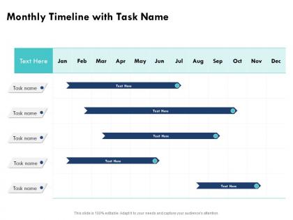 Monthly timeline with task name m266 ppt powerpoint presentation portfolio layouts