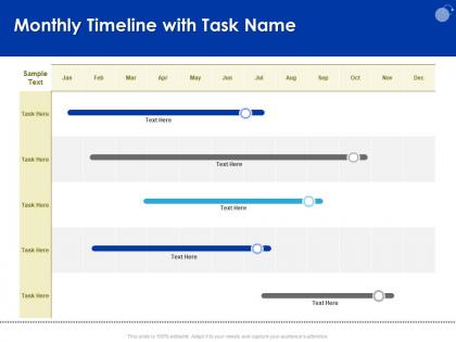 Monthly timeline with task name sample ppt powerpoint presentation infographic template guide