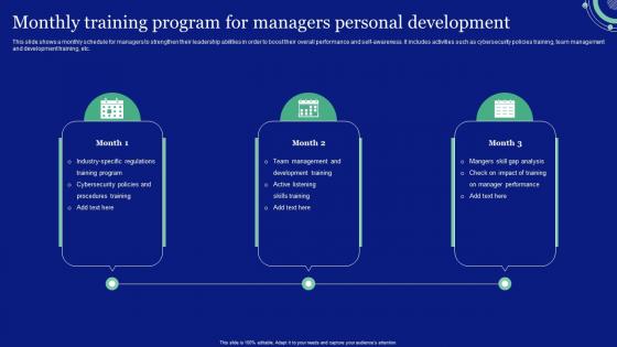 Monthly Training Program For Managers Personal Development