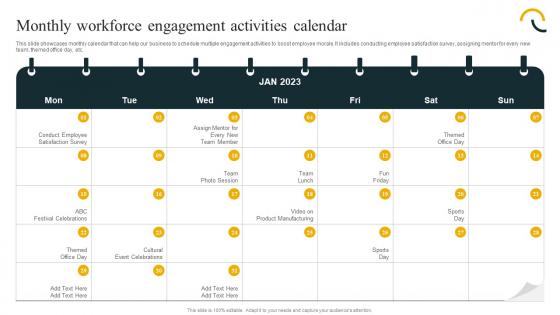 Monthly Workforce Activities Calendar Effective Workforce Planning And Management