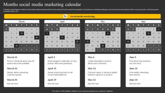 Months Social Media Marketing Calendar