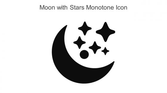 Moon With Stars Monotone Icon In Powerpoint Pptx Png And Editable Eps Format