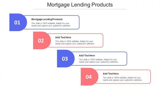 Mortgage Lending Products Ppt Powerpoint Presentation Infographics Ideas Cpb