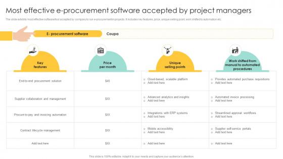 Most Effective E Procurement Software Accepted Procurement Management And Improvement Strategies PM SS