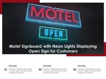 Motel signboard with neon lights displaying open sign for customers