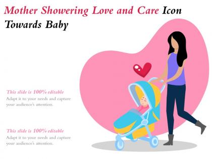 Mother showering love and care icon towards baby