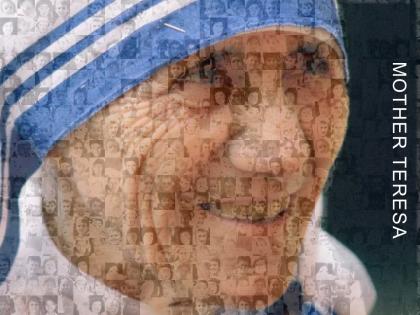 Mother teresa photo mosaic tribute leader saint