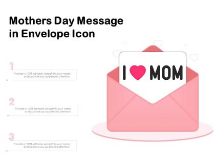Mothers day message in envelope icon