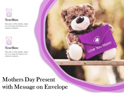 Mothers day present with message on envelope