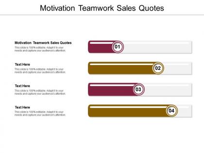 Motivation teamwork sales quotes ppt powerpoint presentation slides deck cpb