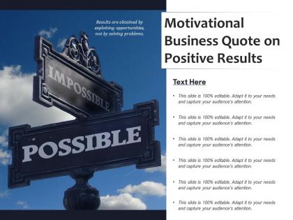 Motivational business quote on positive results