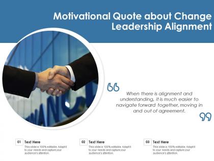 Motivational quote about change leadership alignment