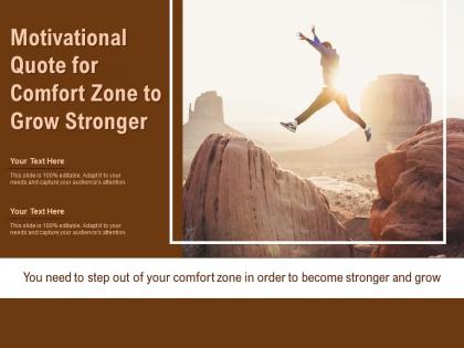 Motivational quote for comfort zone to grow stronger