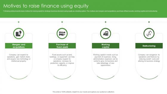 Motives To Raise Finance Using Equity