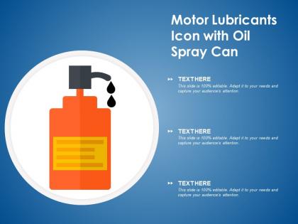 Motor lubricants icon with oil spray can