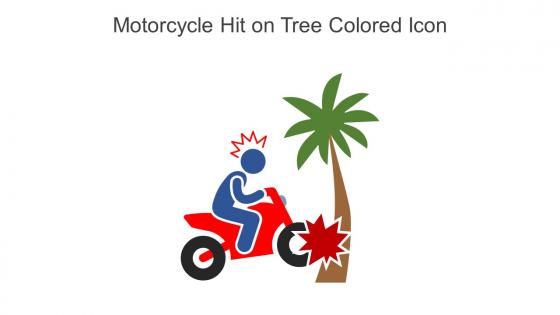 Motorcycle Hit On Tree Colored Icon In Powerpoint Pptx Png And Editable Eps Format