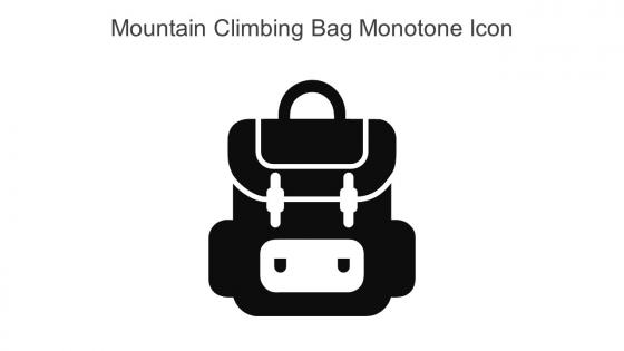 Mountain Climbing Bag Monotone Icon In Powerpoint Pptx Png And Editable Eps Format