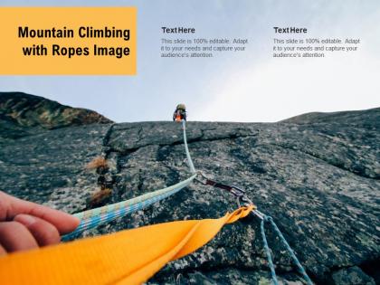 Mountain climbing with ropes image