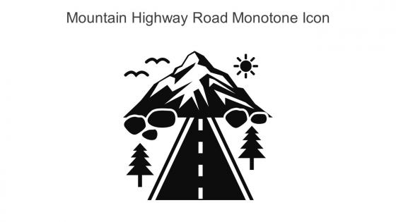 Mountain Highway Road Monotone Icon In Powerpoint Pptx Png And Editable Eps Format